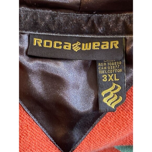 Rocawear 3XL Mens Striped Zip Hoodie Jacket Yellow Orange 100% Cotton Y2K Roca - Picture 7 of 9